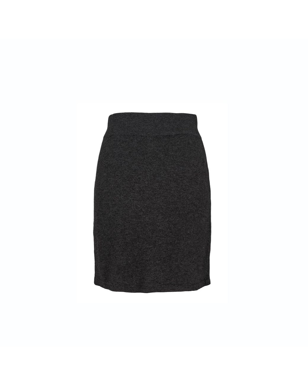 tirillm Gray Anette Merino Wool Skirt With Wrap Front, Charcoal Melange