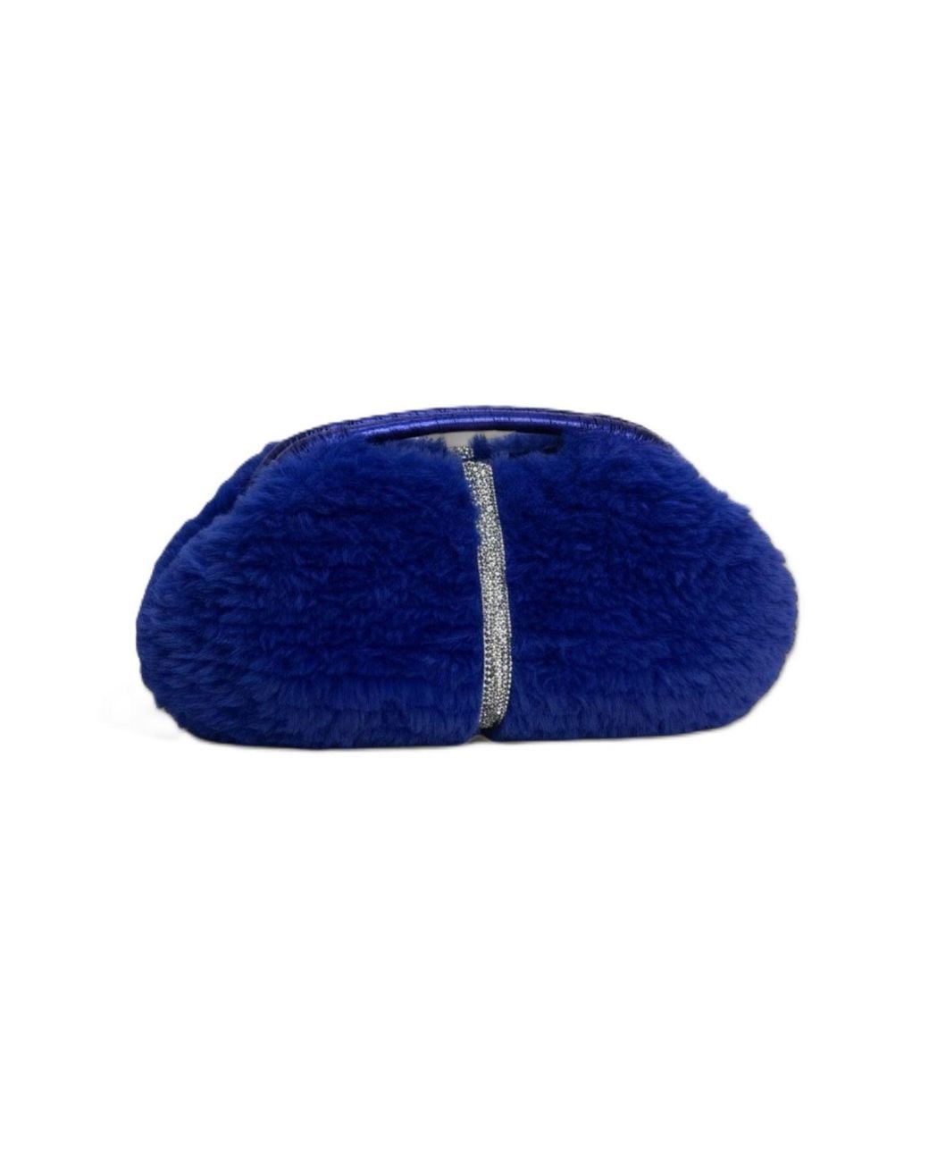 Springmoonatelier Blue Royal Handmade Plush Clutch Bag – Limited Edition Winter Luxury