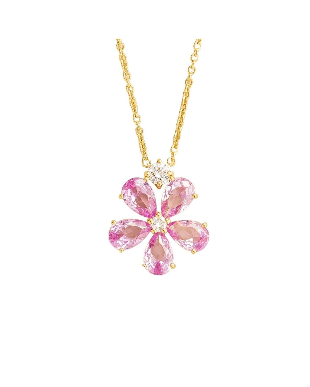 Juvetti Pink Florea Necklace Sapphire & Diamond