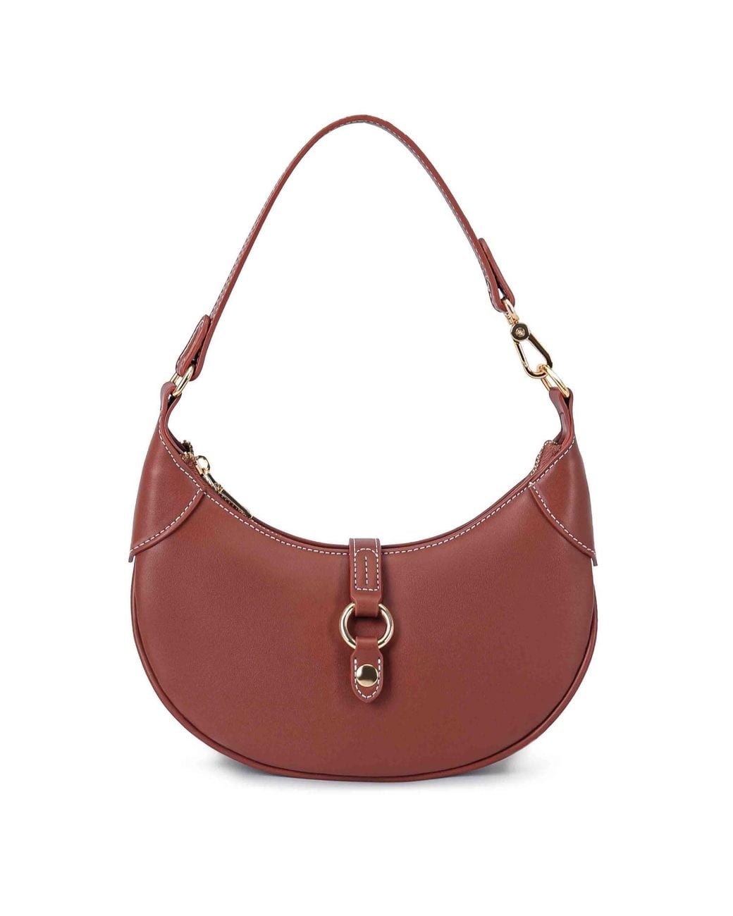 Mkf Collection - J'omor Red Mire Half Moon Shoulder Bag