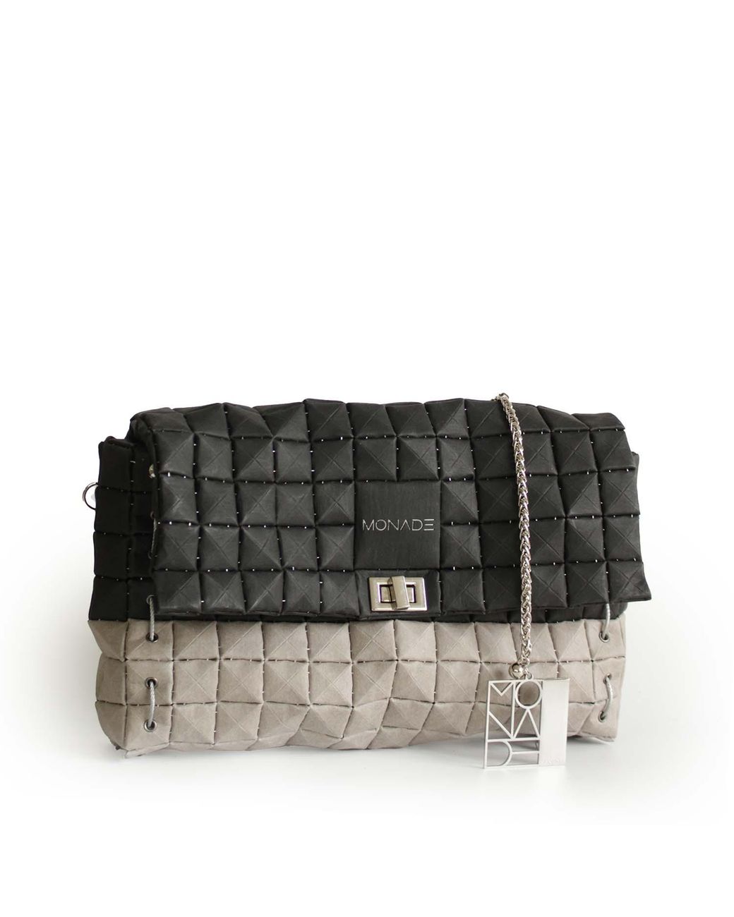 Monade Black Clutch Bag Duo & Stone