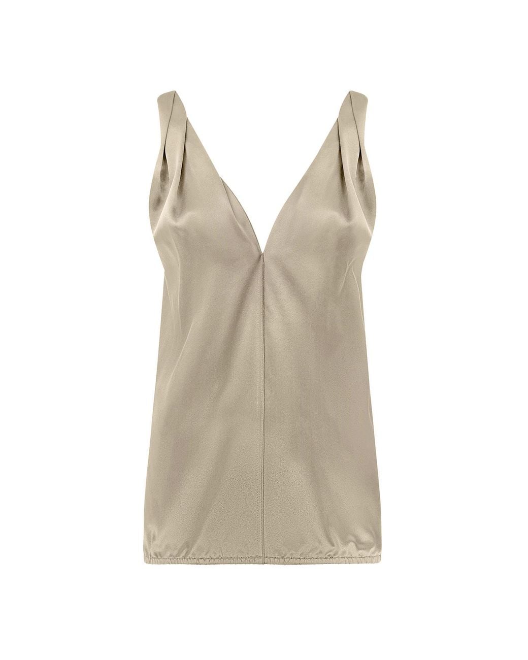 The Summer Edit Brown Lily Silk Twist Strap Camisole