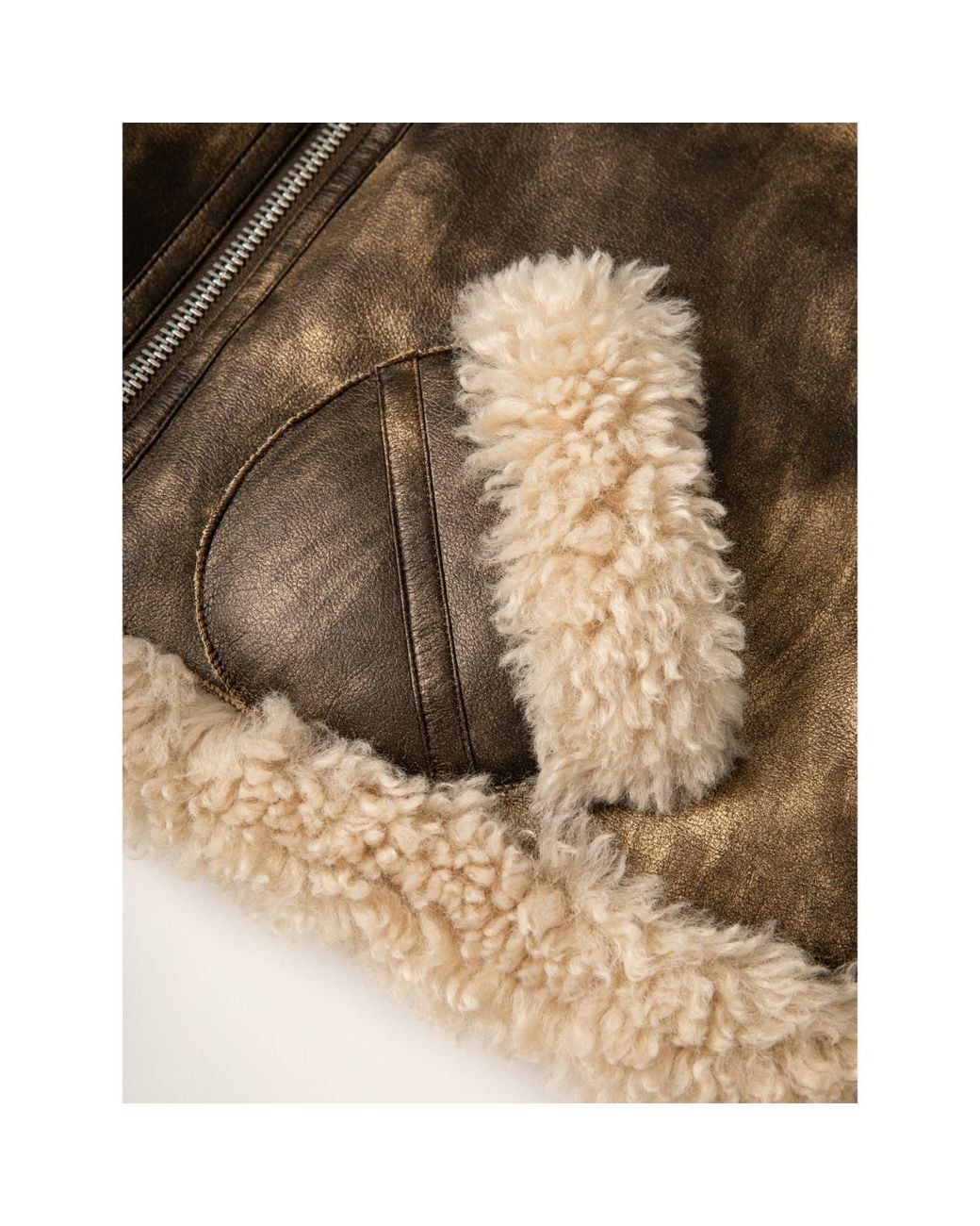 Jakke Natural Aviator Cropped Jacket Antique