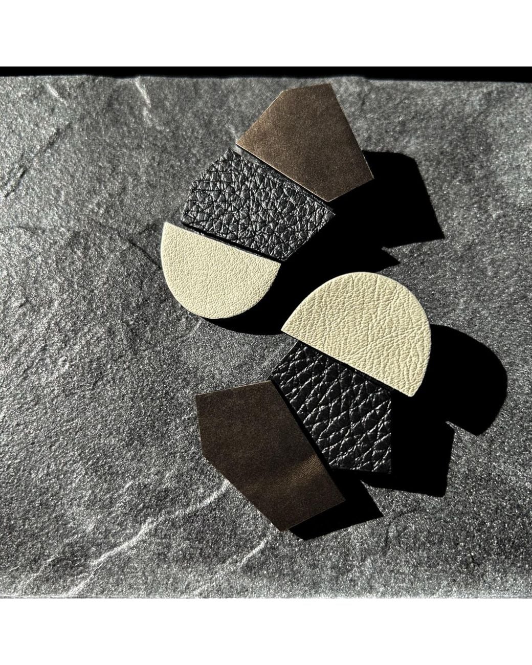 WAIWAI Black Mixed Shape Stud Earrings