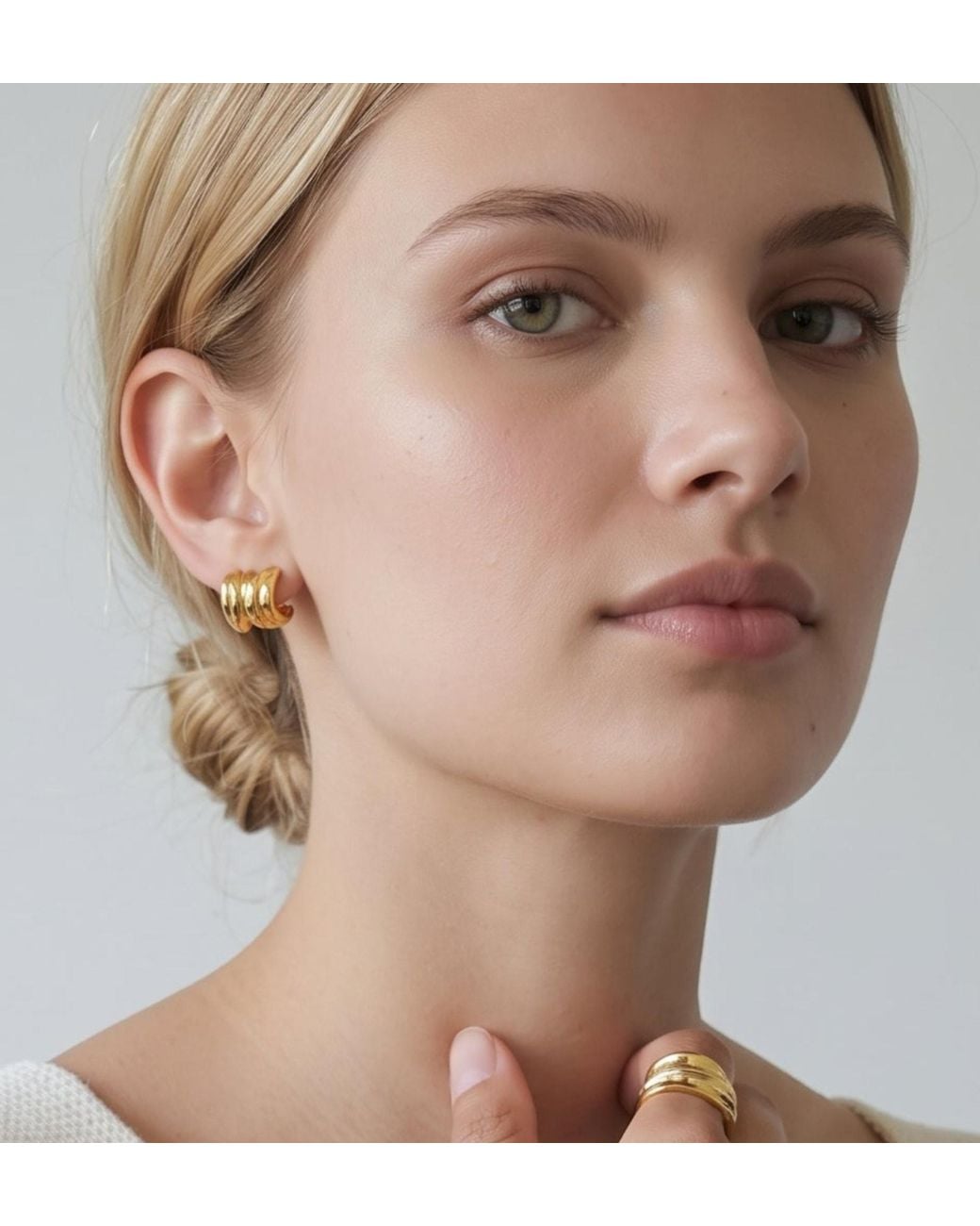 Uchi and Soto Metallic Kin Molten Structured Stud Earrings