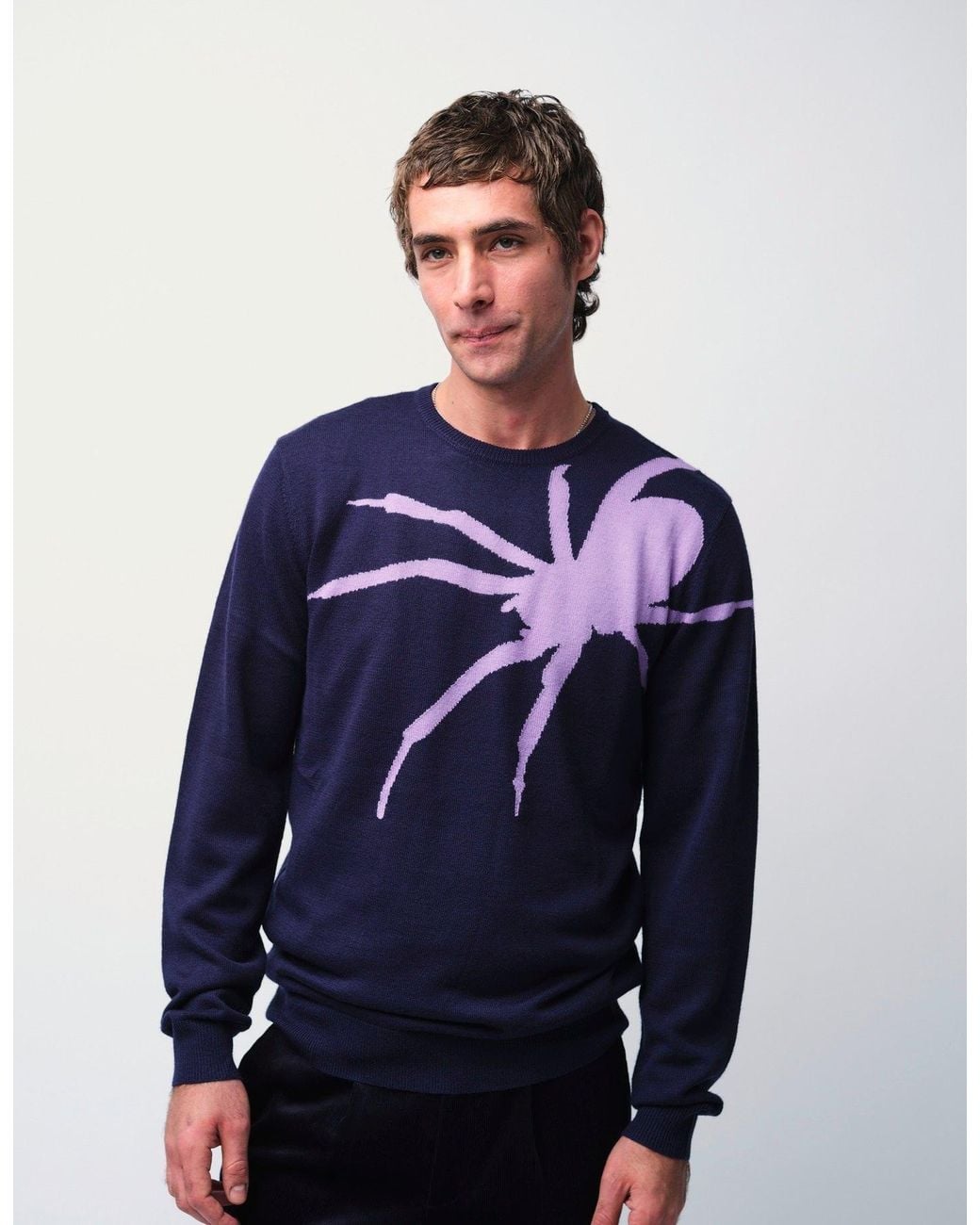 Gresham Blake Blue Spider Jumper for men