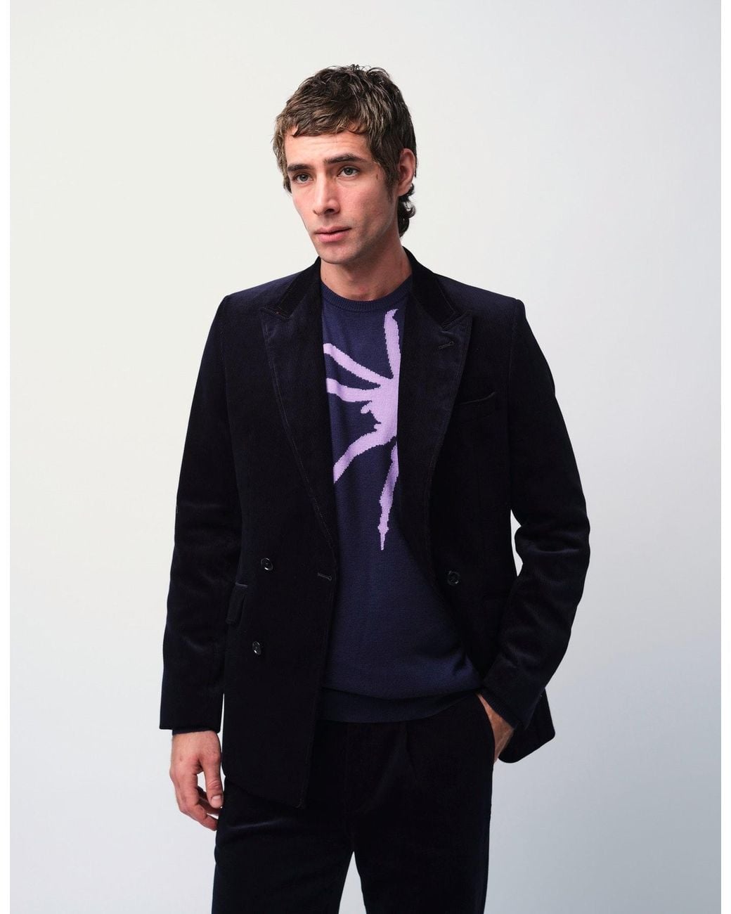 Gresham Blake Blue Spider Jumper for men