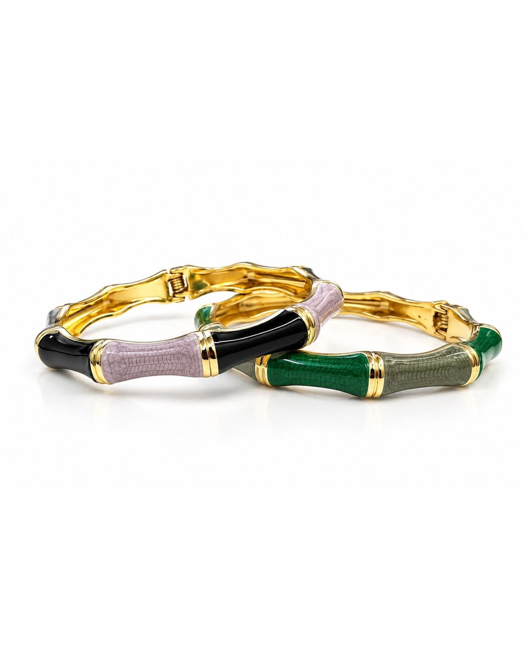 Nuvv Collection Yellow Enamel Bangle Set – & Lilac