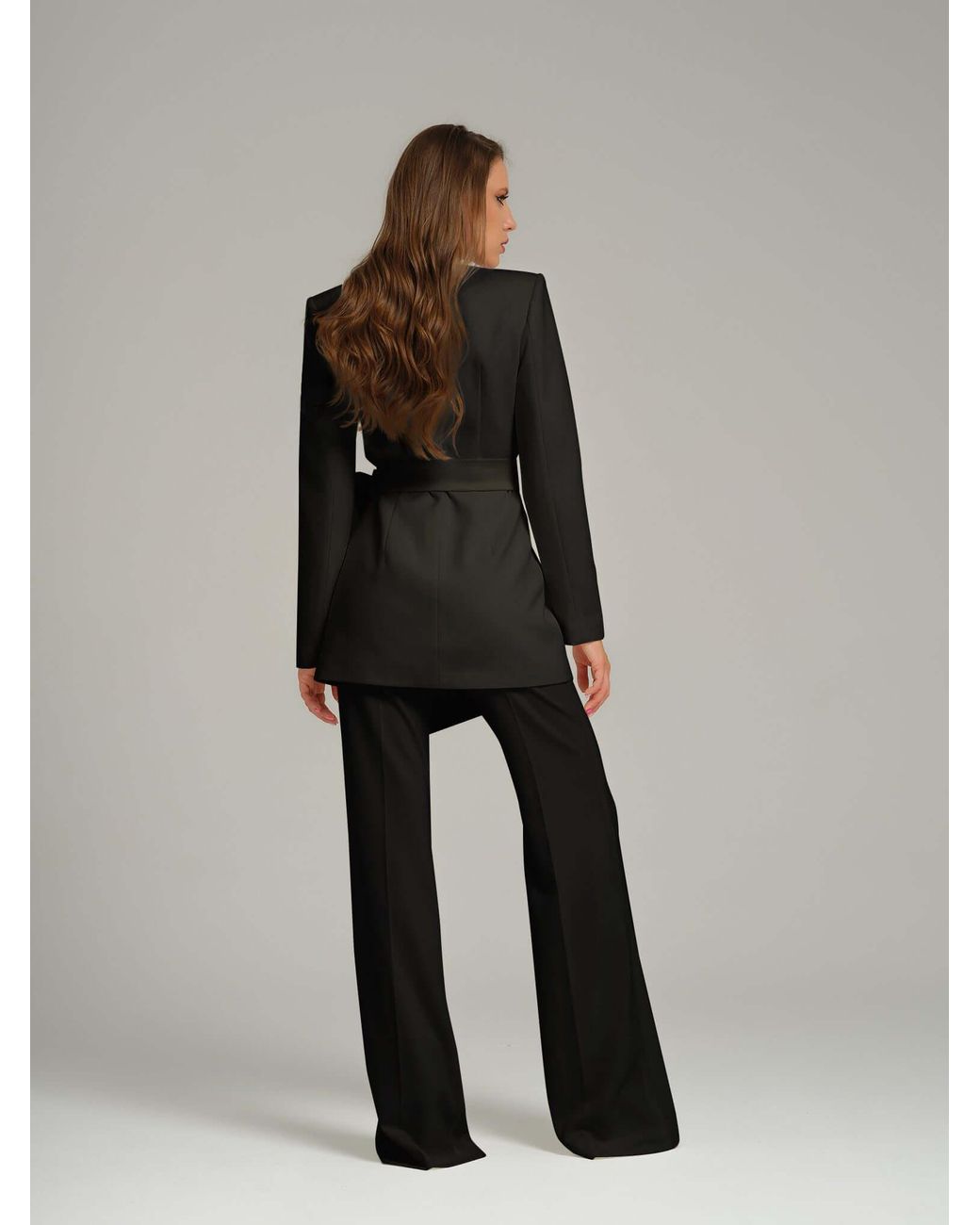 Tia Dorraine Black Pearl Blazer With Detachable Bow Belt
