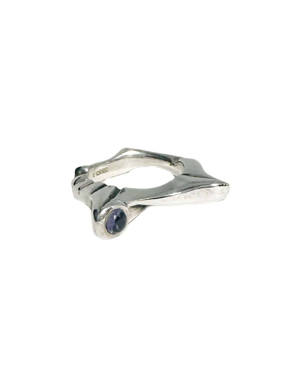 Tg-Jewellery by Tamara Gervasio Metallic Pyramid Sterling With Iolite Cabochon Ring