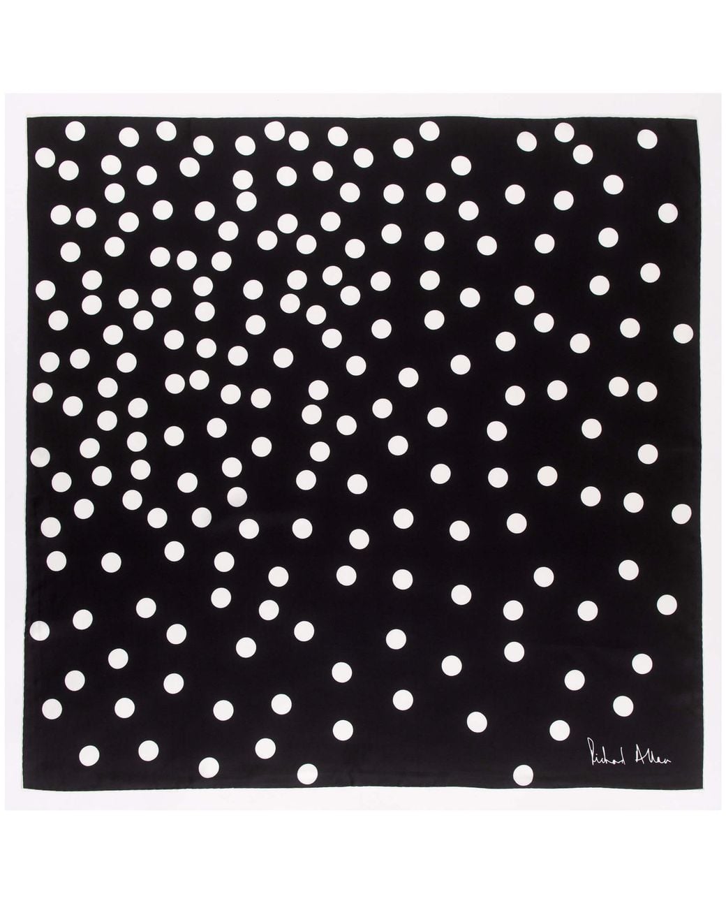 Richard Allan London Black Large & Polka Silk Scarf