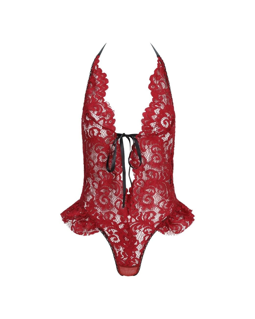 Belle -et-BonBon Red Valentines Love Valentina Deep Cherry Lace Body