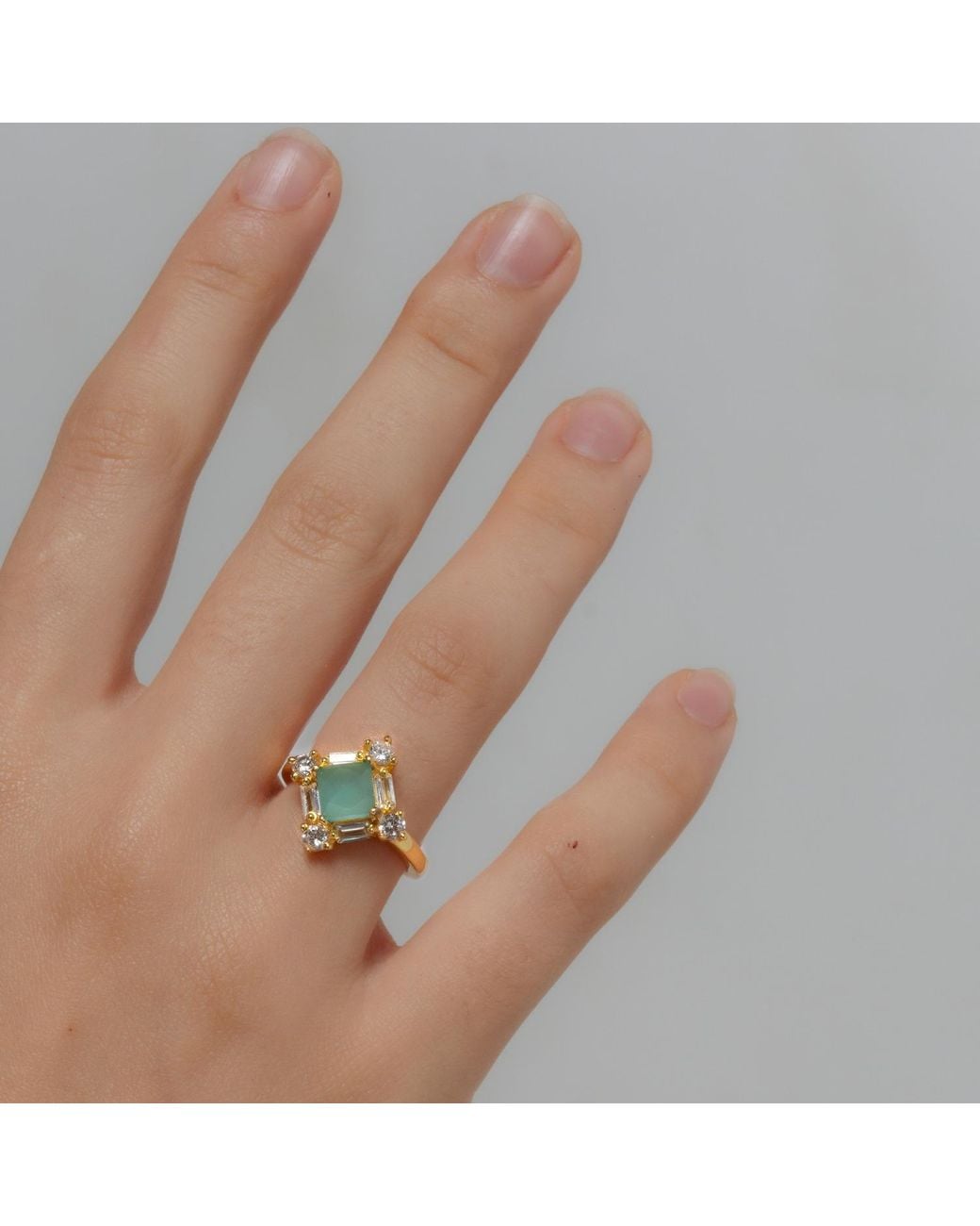 Lavani Jewels White Polaris Aquamarine Ring