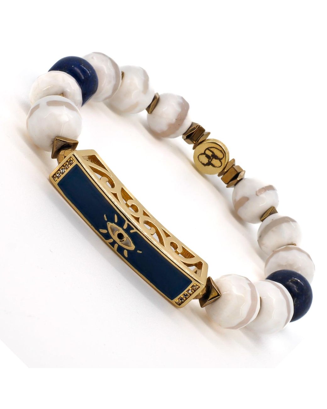 Ebru Jewelry Metallic Blue Amulet Bracelet