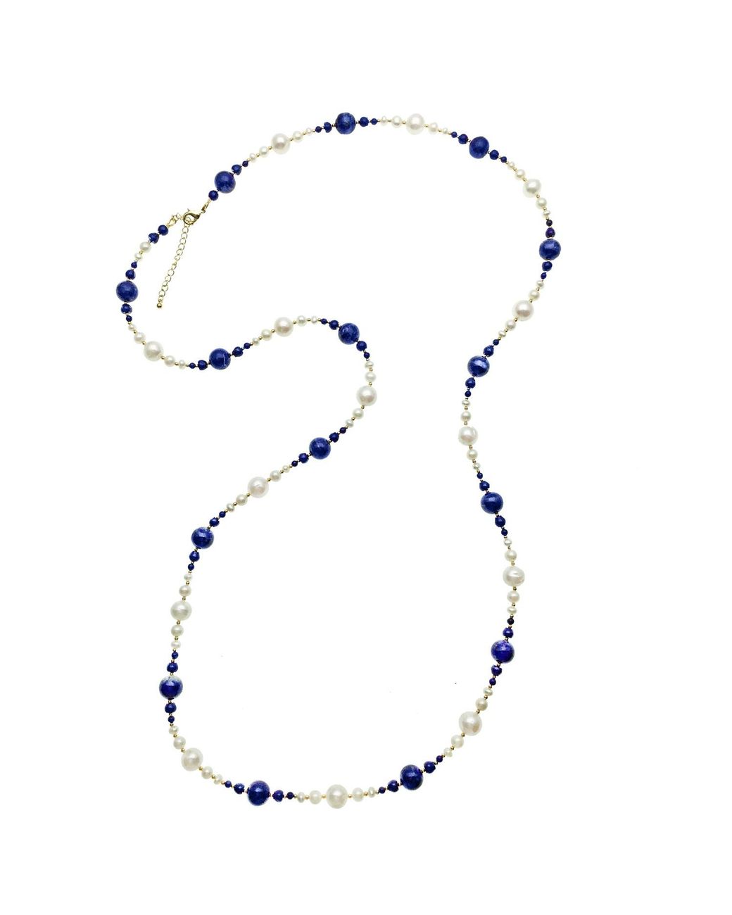Farra Blue Freshwater & Round Lapis Multi-Way Necklace