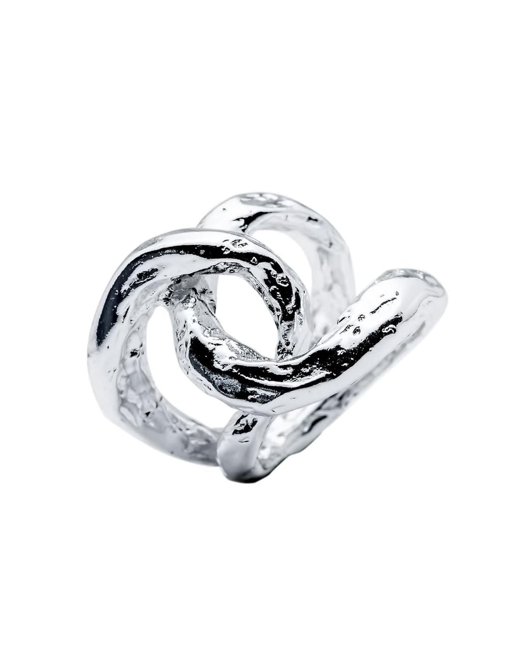 Mercela Metallic Sculptural Organic Intertwined Statement Ring – Contemporary Artisan Jewellery Inspired By Natural Forms