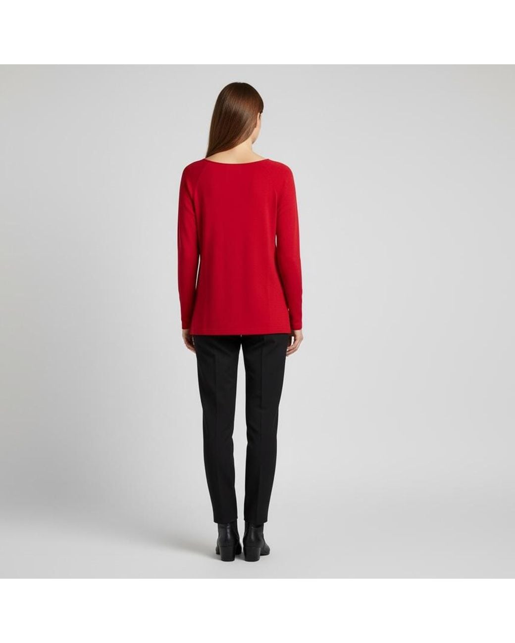 Conquista Long-Sleeve Top With Relaxed Fit & Layered Hem