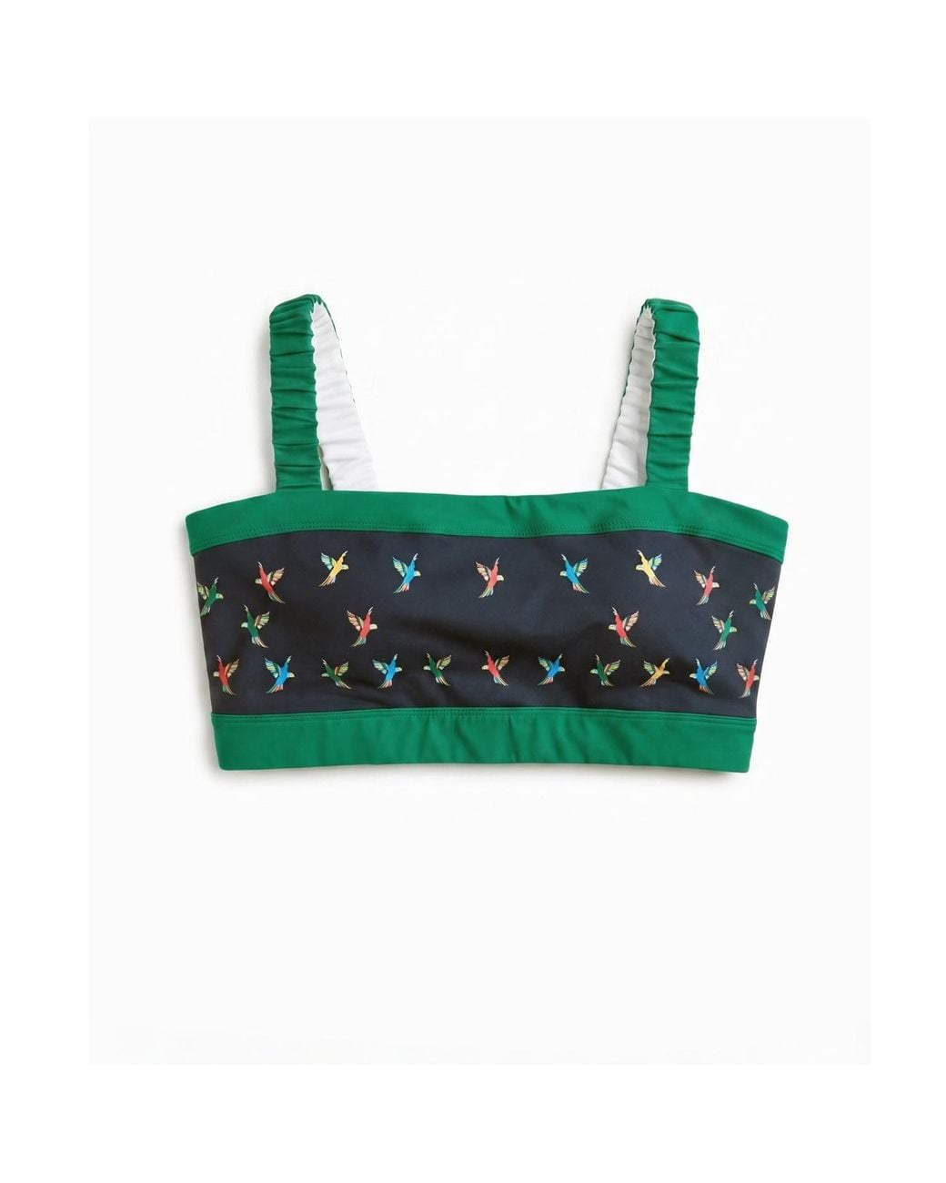 Jessie Zhao New York Green Emerald Echo Reversible Ruched Sports Crop
