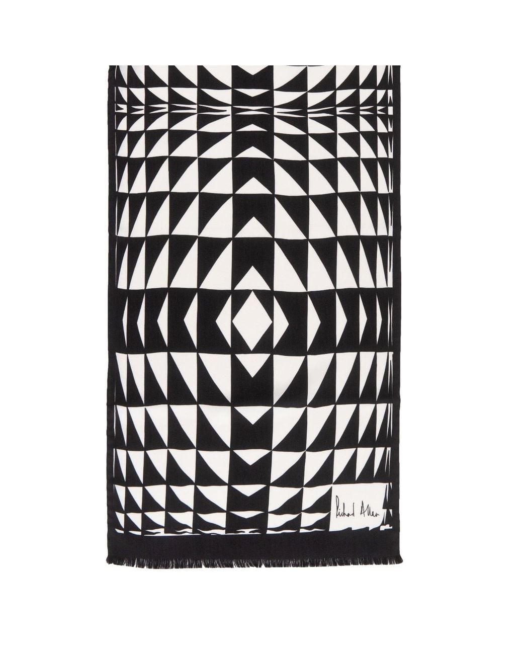 Richard Allan London Black And Prism Long Silk Scarf