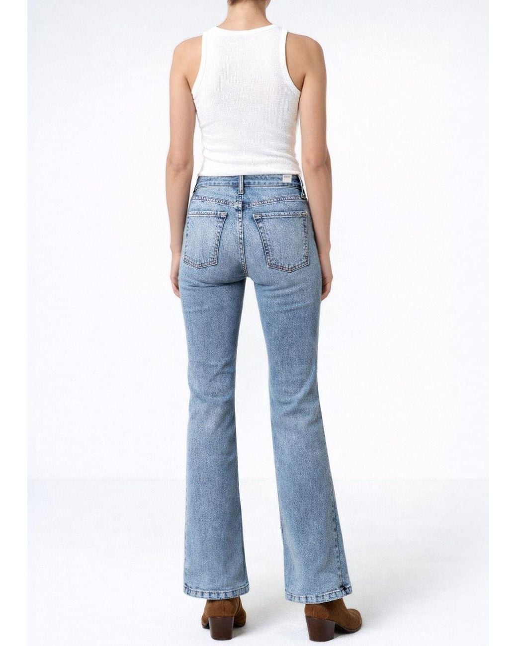 NOEND Blue Donna Mid Rise Flare
