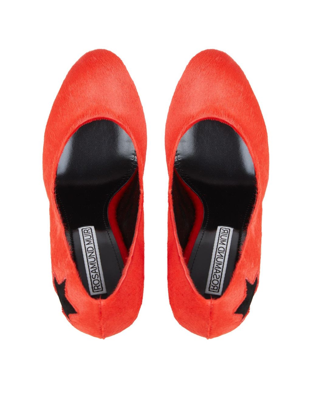 Rosamund Muir London Red India Flaming Calf Hair With Star Heels