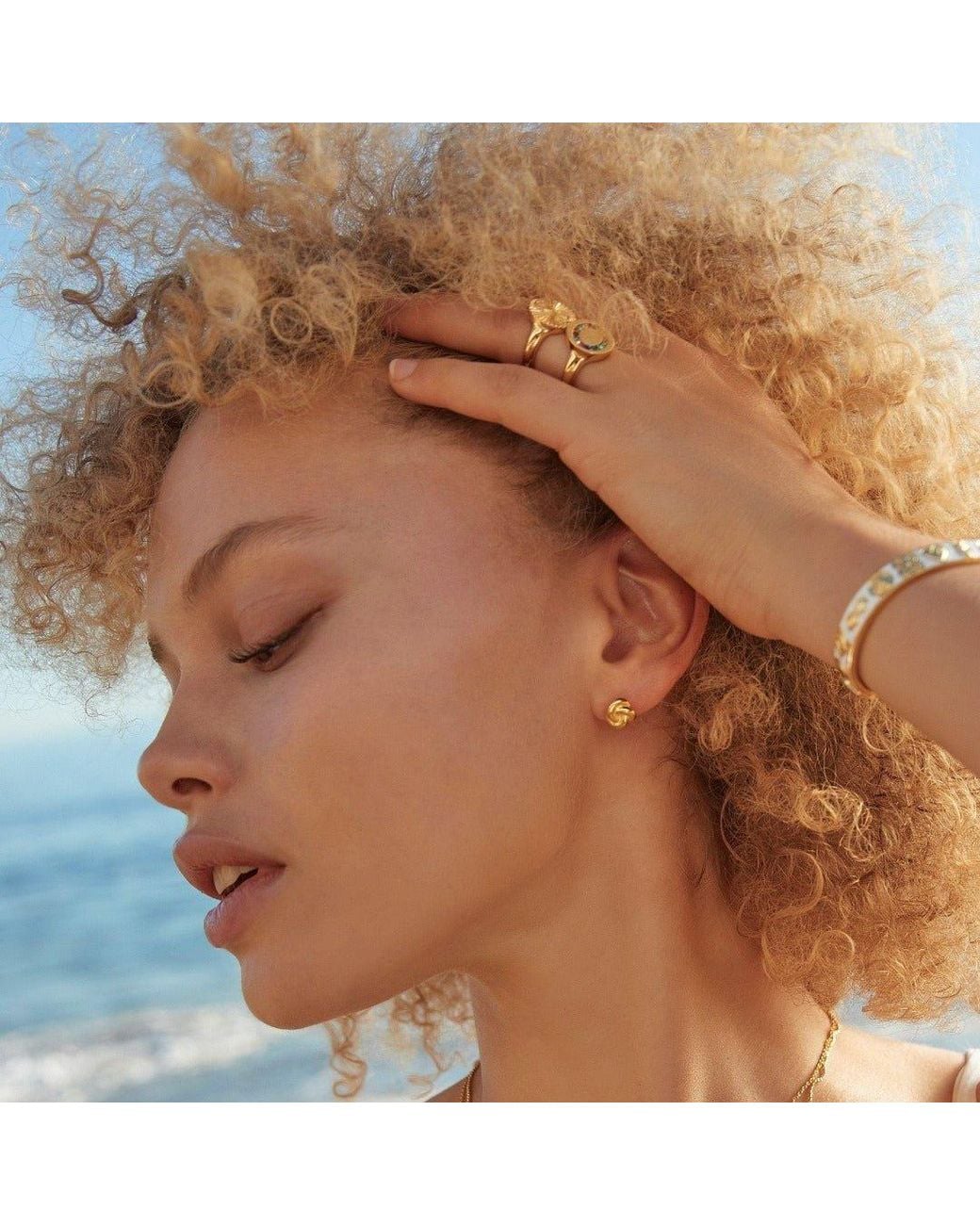 With Love Darling Metallic Knot Stud Earring