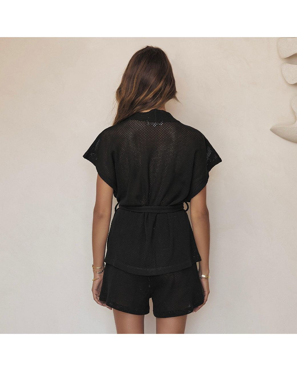 ARMS OF EVE Black Sardinia Wrap Top