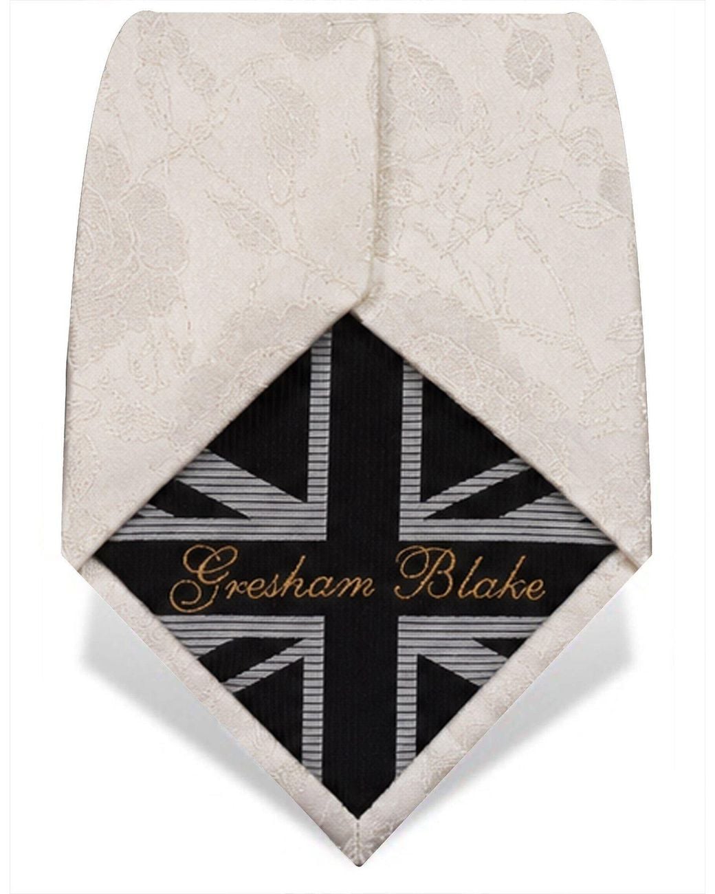 Gresham Blake Natural Ivory Rose Silk Tie for men