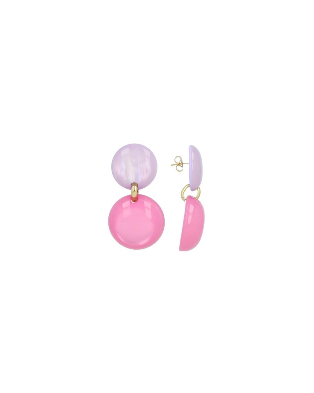 LOTT.gioielli Pink Statement Double Round Earrings M