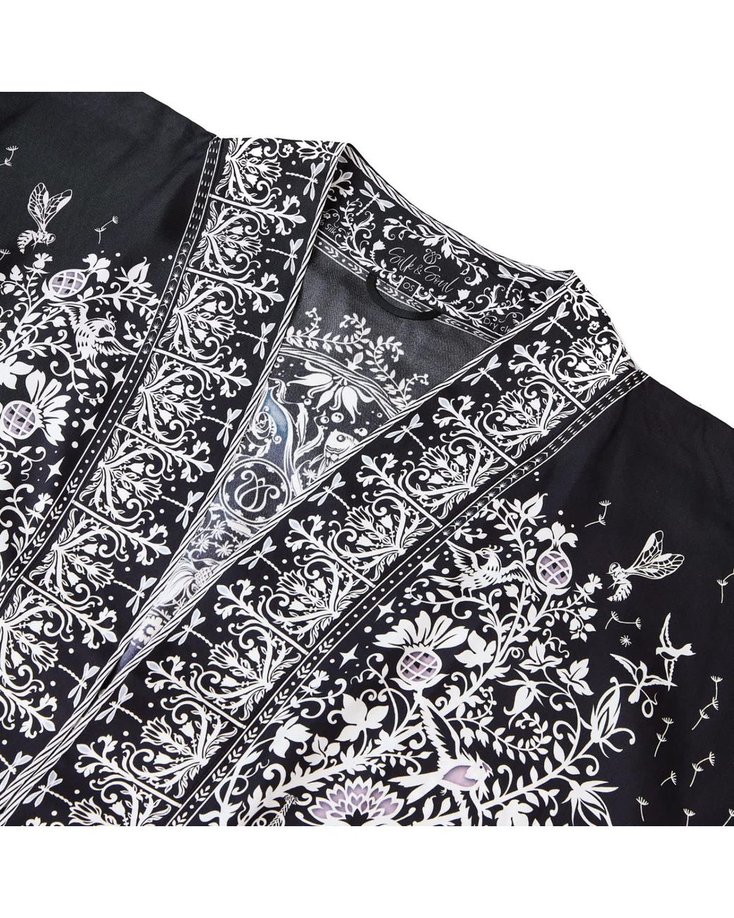 Silk&Soul Black Tree Of Life Silk Robe