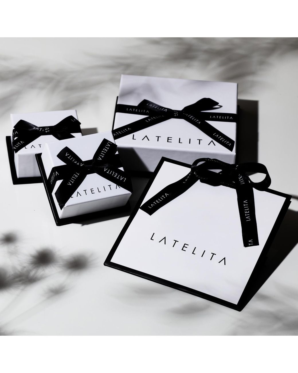 Latelita London Erviola Gemstone Cascade Earrings Rose Gold Pink Tourmaline
