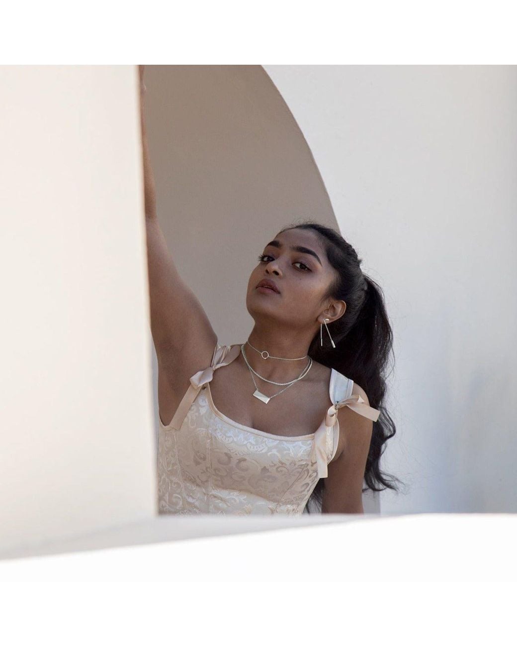 Cier White Flex Diamond Thread Earrings