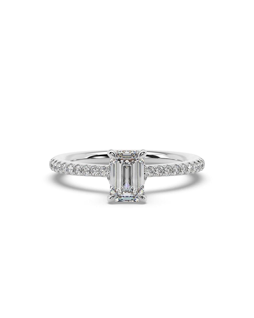Artisan White 14K Ring Featuring Lab-Grown Emerald-Cut Diamond