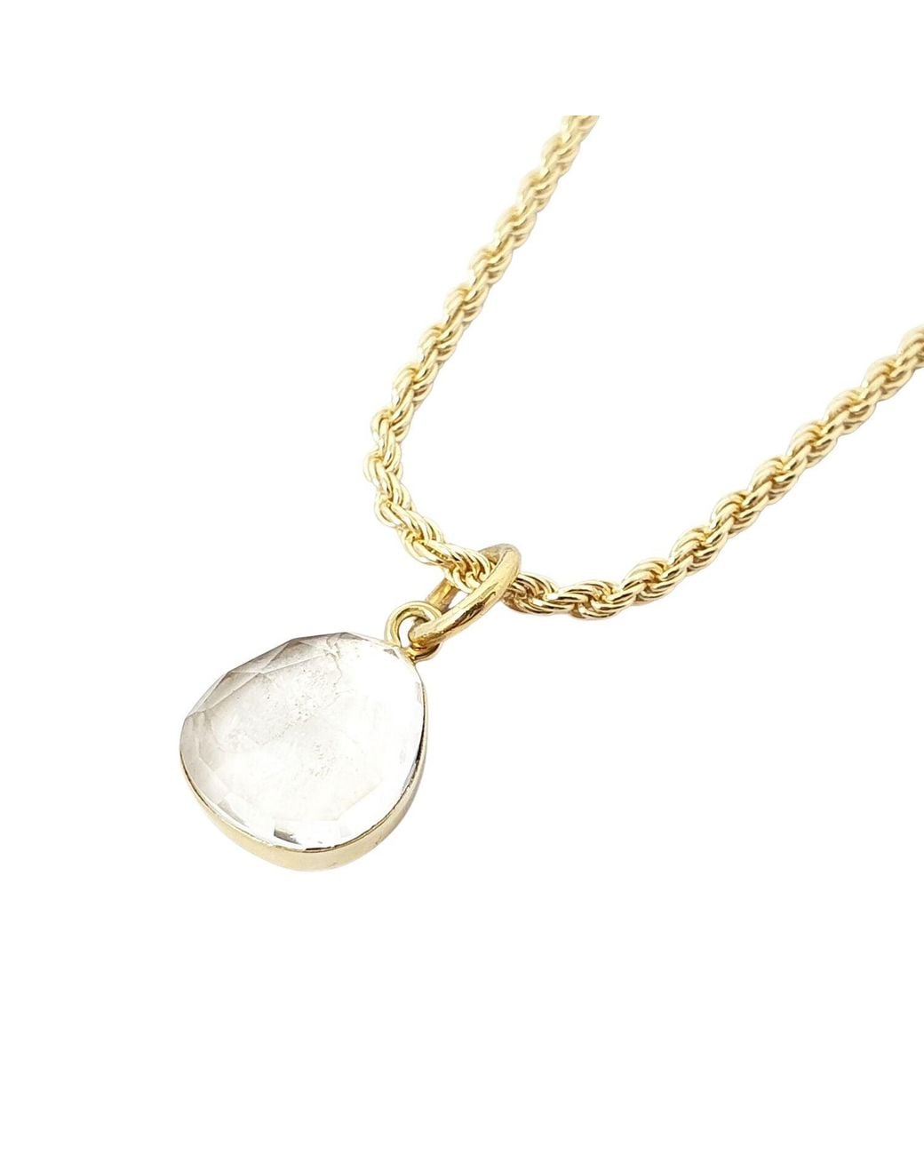 Sophelia Metallic Statement Vermeil Plated Topaz April Birthstone Crystal Rope Necklace