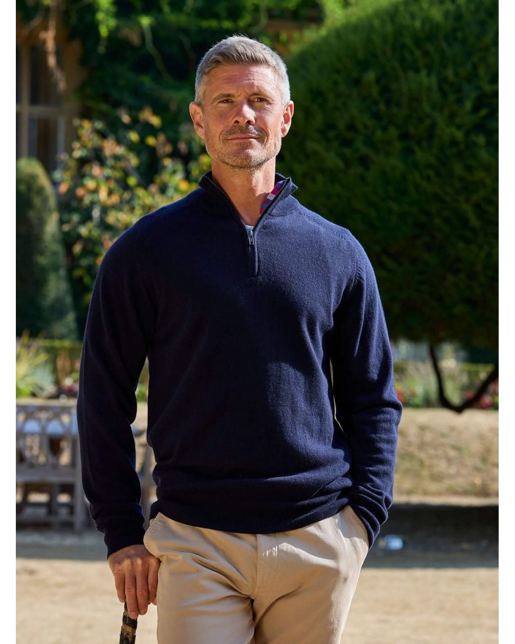 Koy Clothing Blue Dark Quarter Zip for men