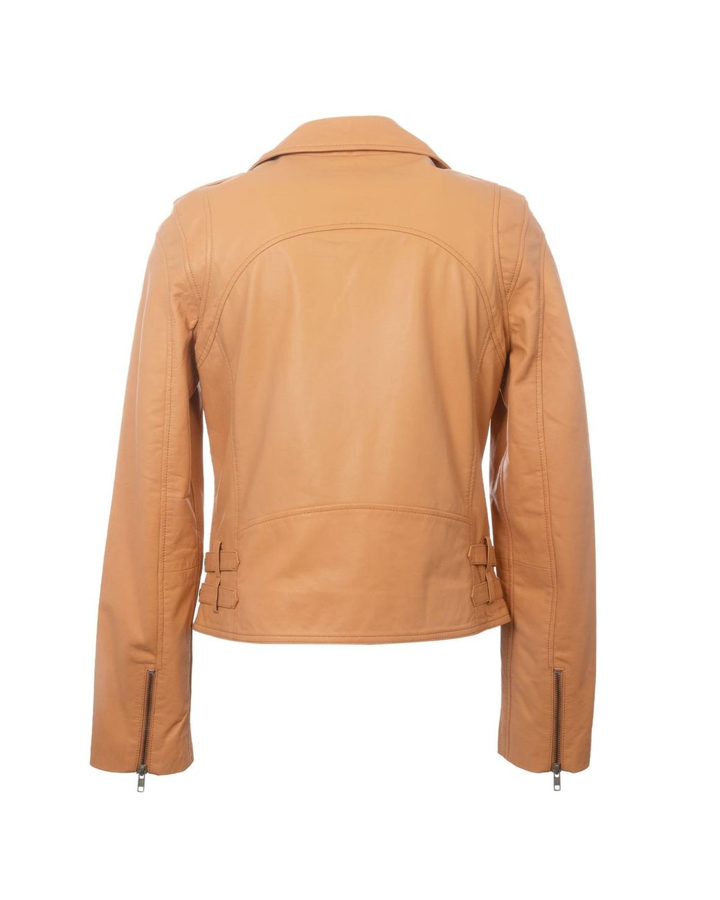 Zasta Studio Brown Brandy Alexander Peach Leather Biker Jacket