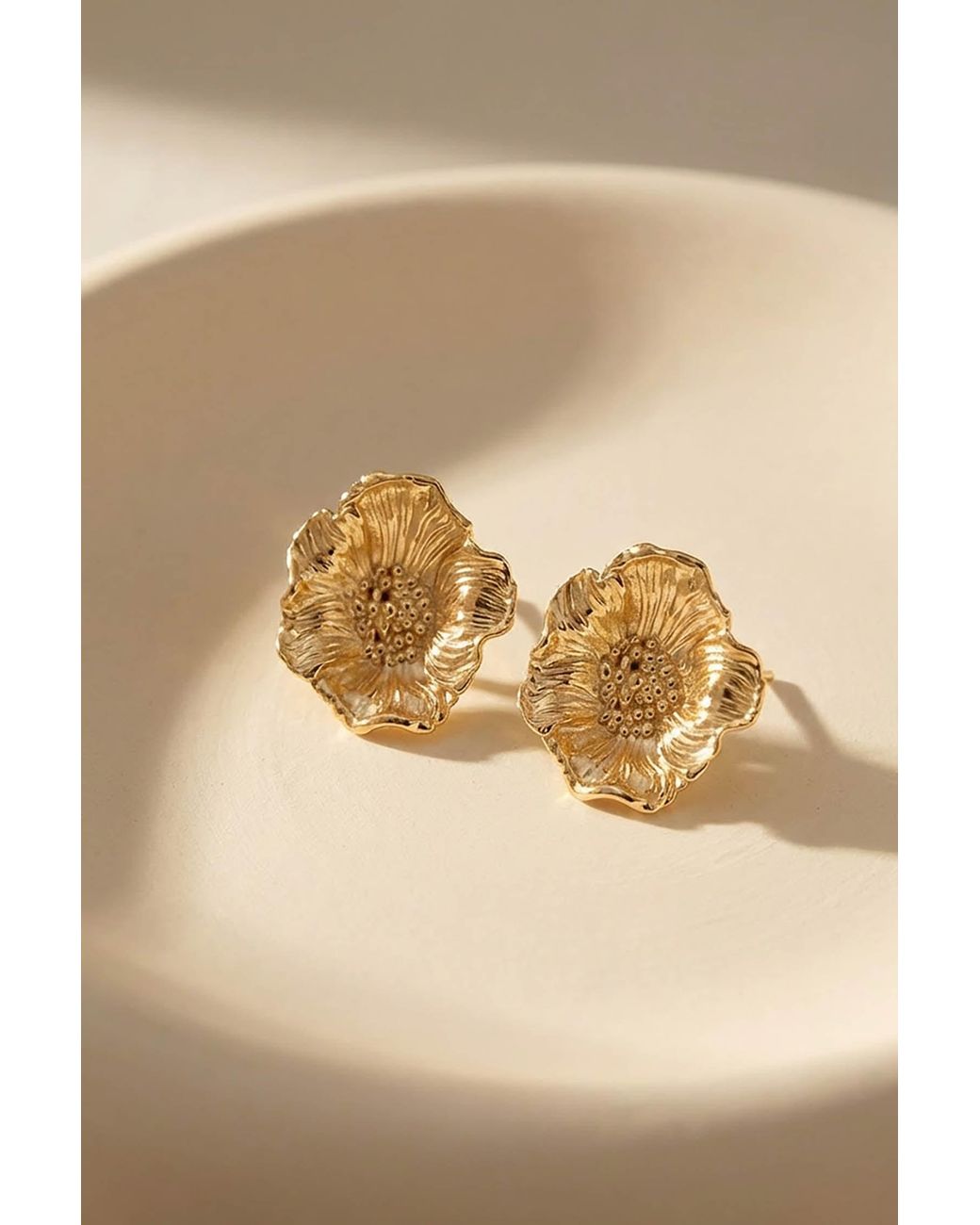 Astor & Orion Metallic Poppy Floral Stud Earrings