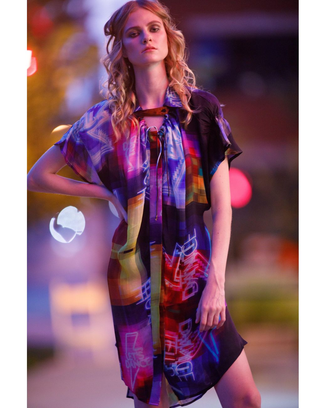 Any Old Iron Blue Lets Dance Shirt Dress