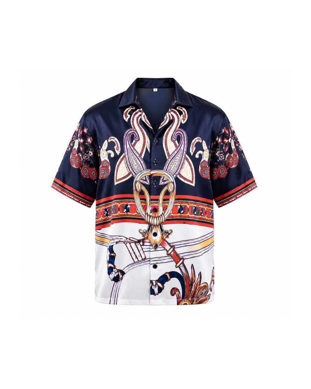 Hustle Blue Cannes Satin-Shirt for men
