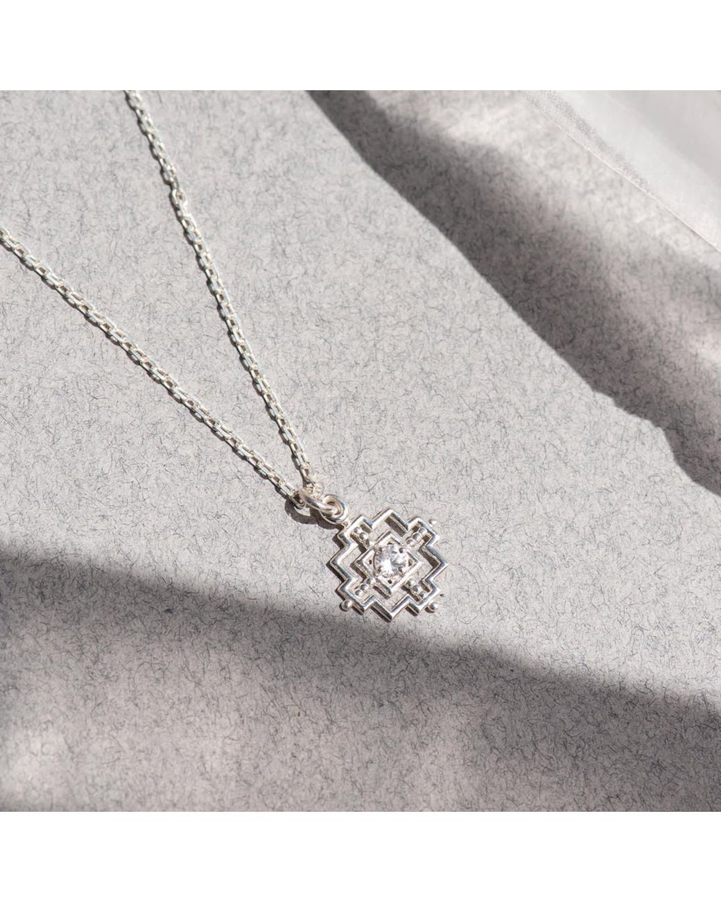 Zoe & Morgan Metallic Centred Necklace Zircon