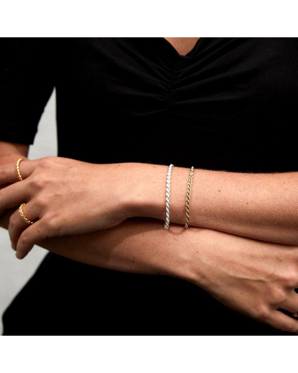 Auree Jewellery Metallic Alhambra Vermeil Rope Bracelet