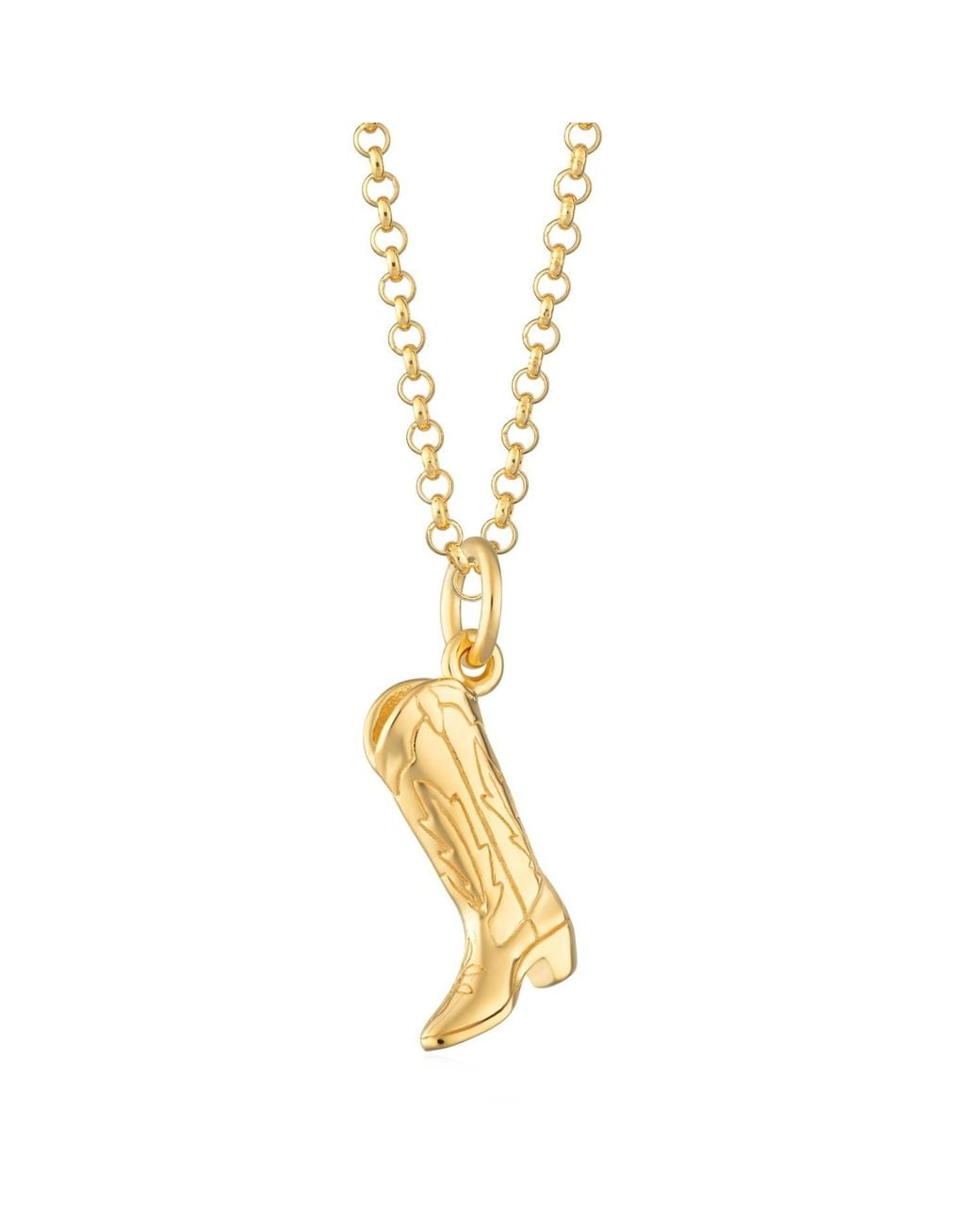 Scream Pretty Metallic Cowboy Boot Charm Necklace