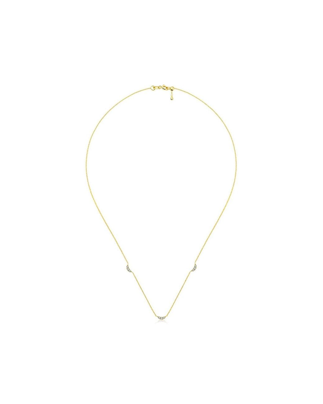 Genevieve Collection Metallic 18K Moon Shape Diamond Necklace Choker
