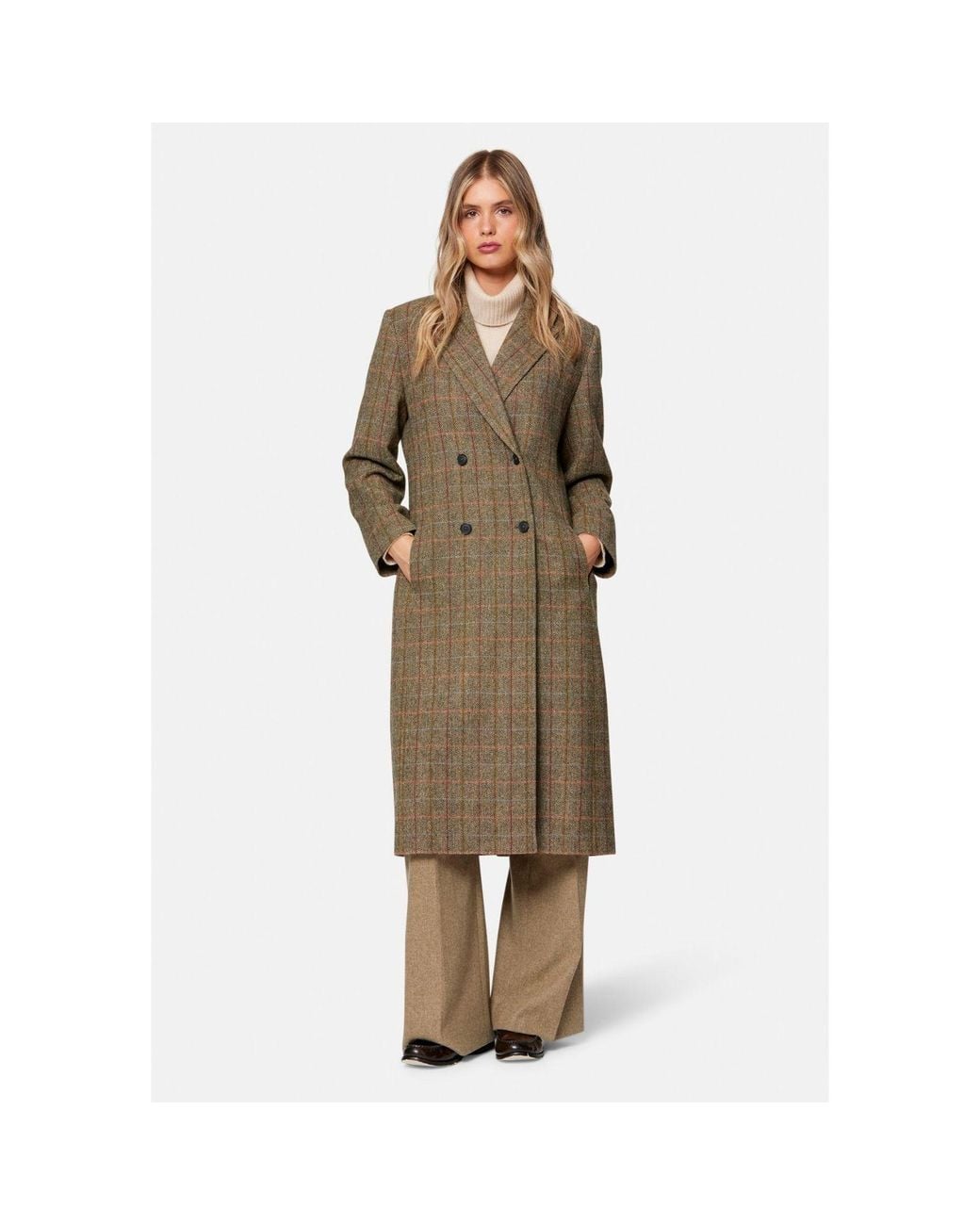Helen Mcalinden Natural Beryl Herringbone Tweed Coat