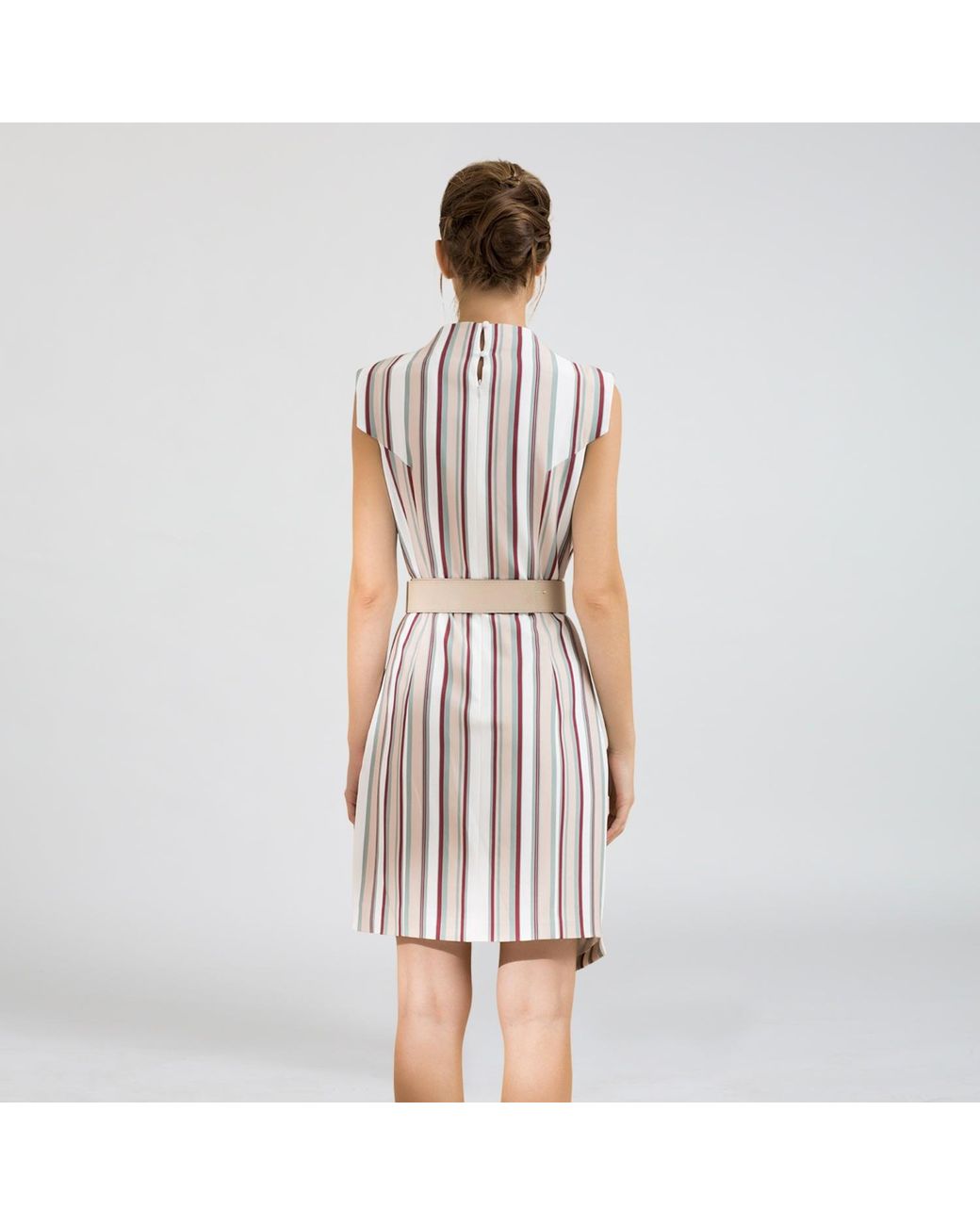 Smart and Joy Purple Crossed Panels Tailor Dress