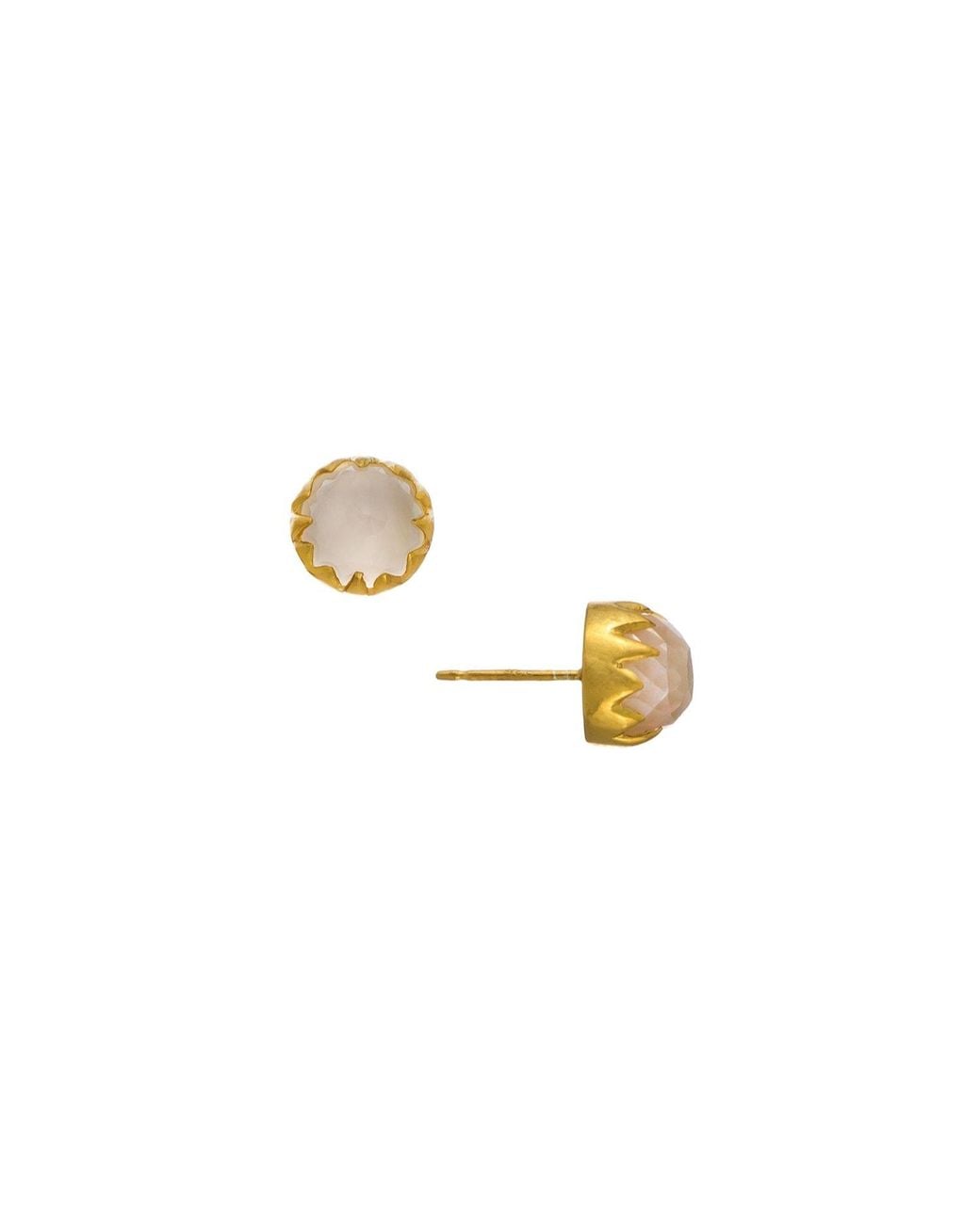 Heather Hawkins Jewelry Metallic Neutrals Maleficent Dome Gemstone Stud Earrings