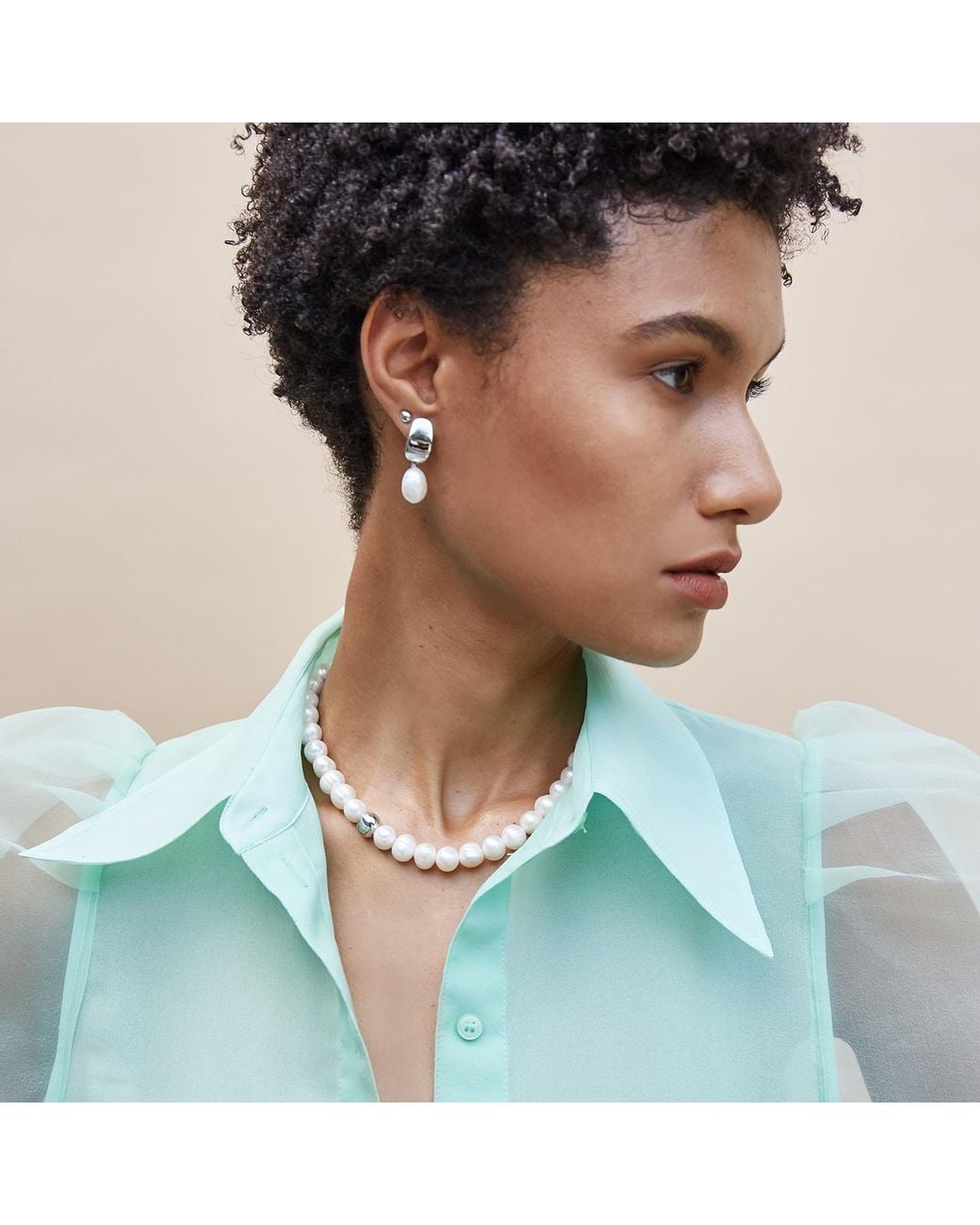 Biko Jewellery Metallic Paloma Pearl Collar