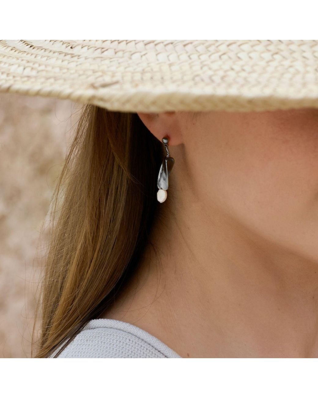 A Weathered Penny White Sierra Pearl Studs
