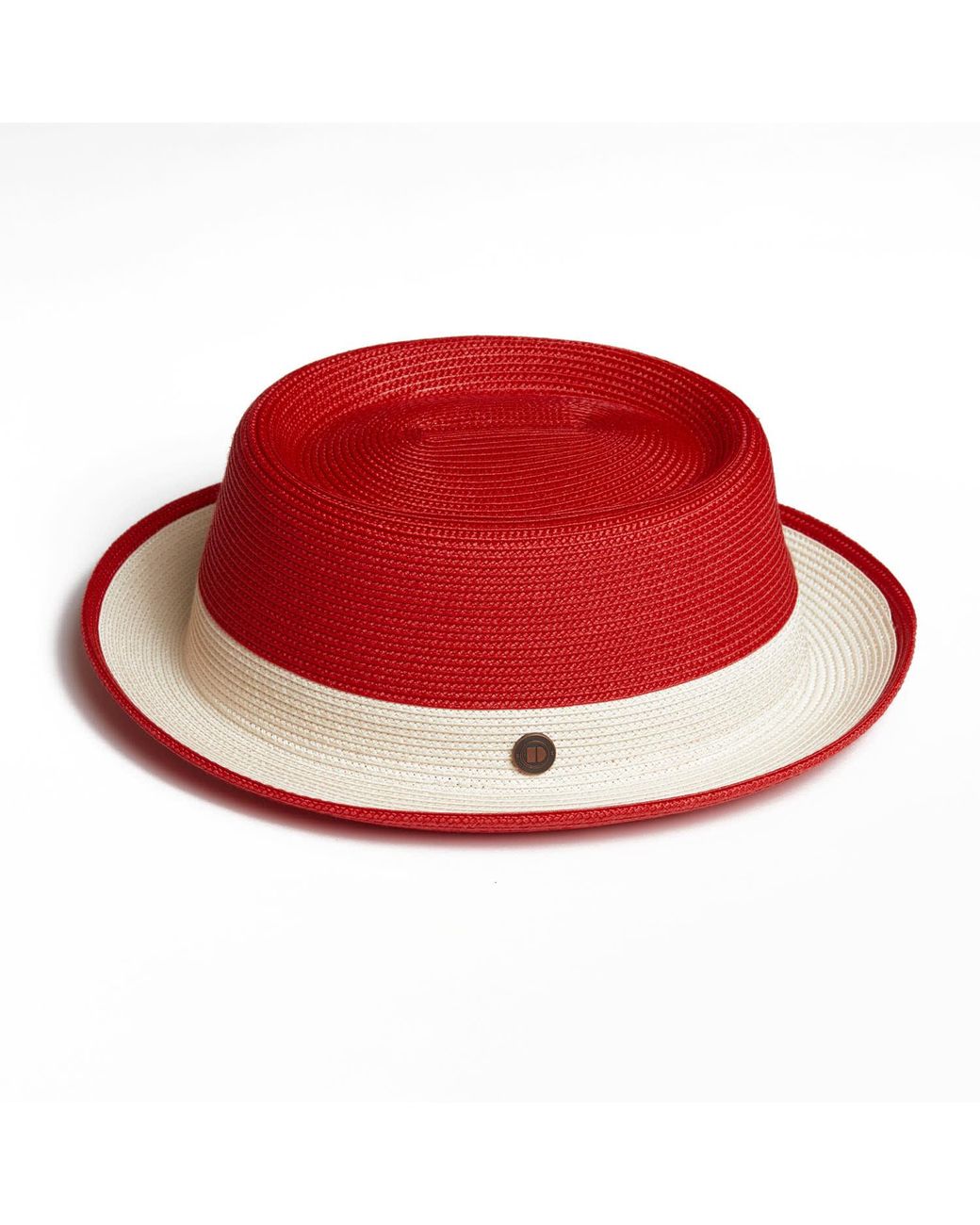 Dasmarca Hats Red Dasmarce Bobby Retro Short Brim Summer Porkpie – Ruby for men