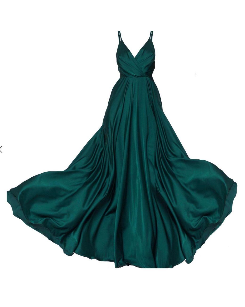 Angelika Jozefczyk Green Emerald Satin Long Evening Dress